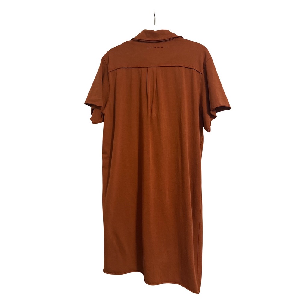 Raw Earth Wild Sky Organic Supima Cotton Shirt Dress Burnt Orange Womens Medium - Picture 5 of 8
